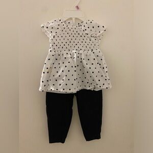 #K36 🌈 | Carter’s | Polka Dot Top & Black Pants | 9 months